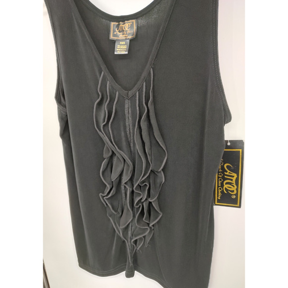 A Touch Of Class Woman NEW Black Knit Pant Set Pants S/M Top XS/S Stretch Slinky - Picture 3 of 7